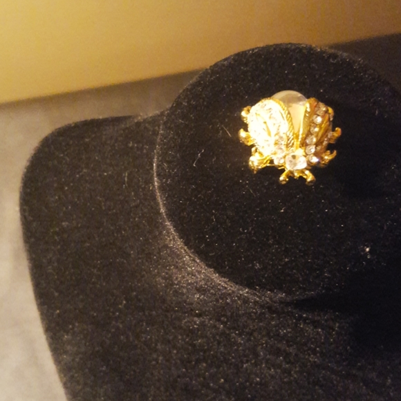 Vintage Crystal Lady Bug Brooch - Picture 1 of 6